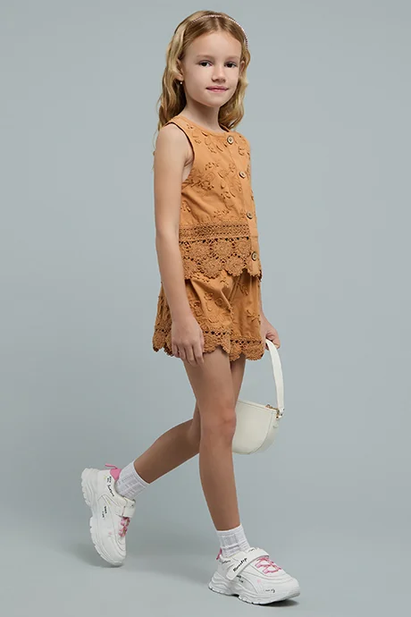 R&B Embroidered Top and Shorts Set
