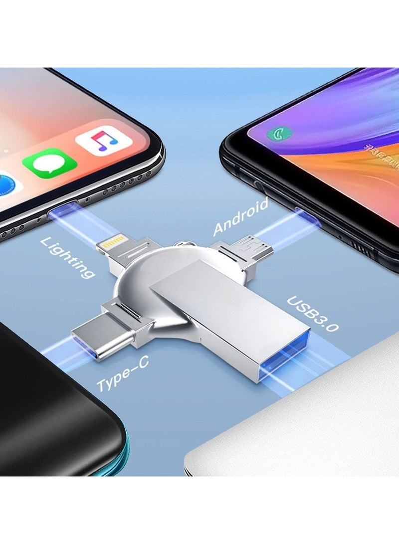 2TB USB محرك فلاش USB 3.0 عالية السرعة 4 في 1 Type-c OTG USB عصا التخزين الخارجي لـ iPhone / Android / MacBook / iPad / PC / المزيد من الأجهزة - Image 2