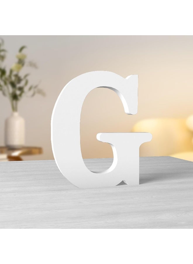 TPGP White Wood Letters - 6 Inch Unfinished Decorative Slices for Wall Sign & Craft Projects - Image 1