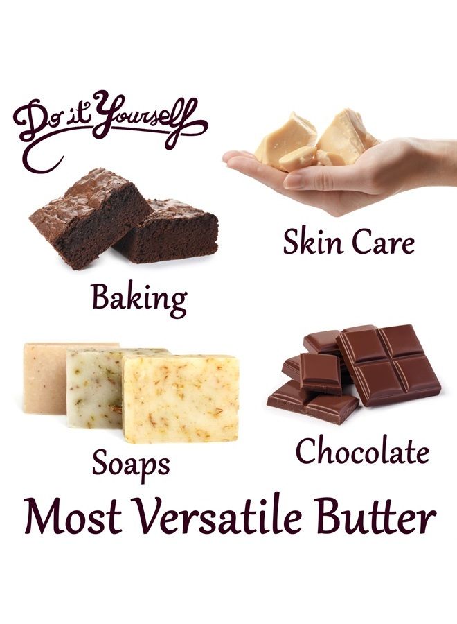 Plant Guru زبدة الكاكاو الخام 30 أونصة / 1.9 رطل. 100% نقية طبيعية غير مكررة من الدرجة الغذائية من Arriba Nacional، رائعة لصنع الشوكولاتة والصابون وبلسم الشفاه ومرطب للجسم. - Image 5