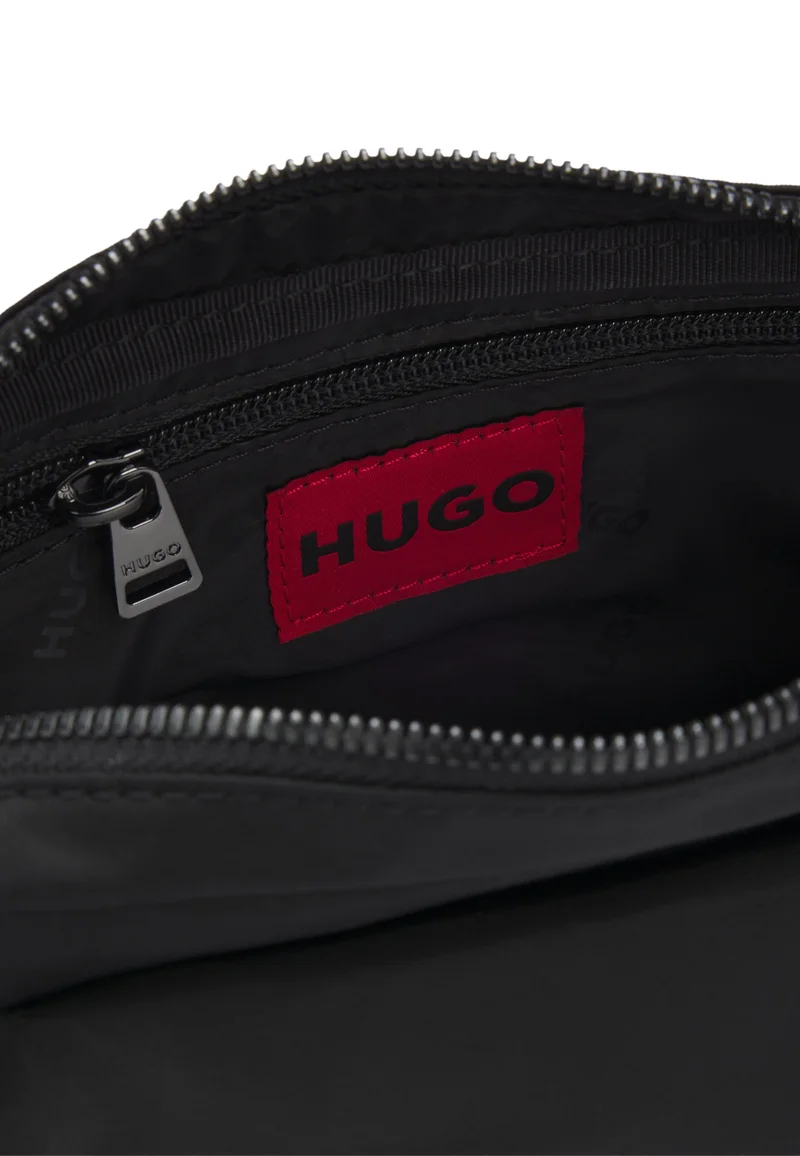 HUGO Black Twill crossbody bag with stacked-logo hardware for Men | Best Price UAE
