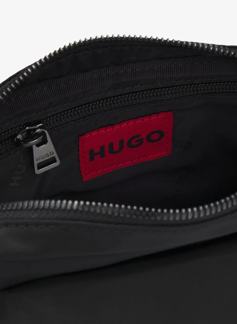 HUGO Black Twill crossbody bag with stacked-logo hardware for Men | Best Price UAE