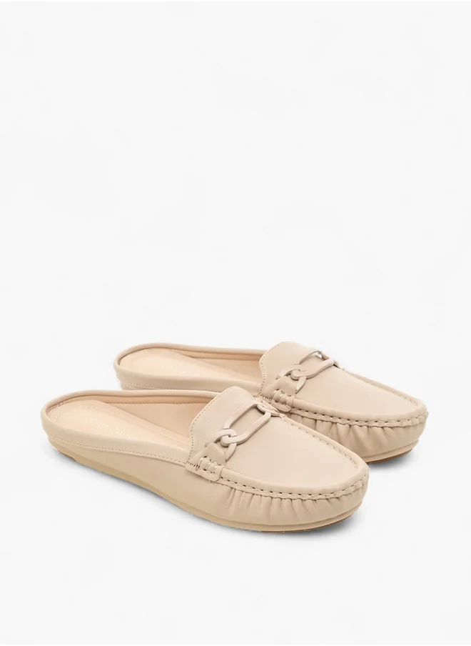Le Confort Solid Metal Accent Slip-On Mules
