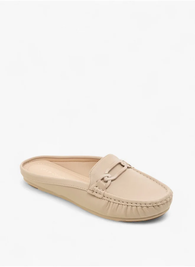Le Confort Solid Metal Accent Slip-On Mules