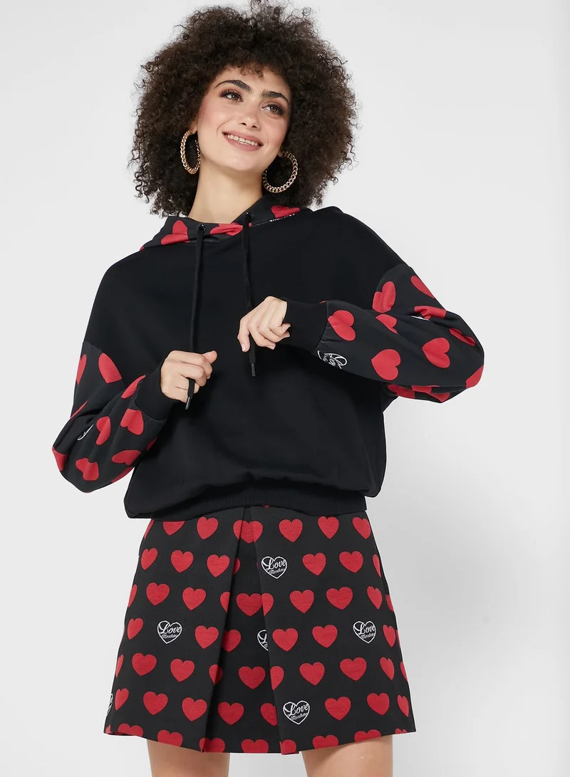 Love Moschino Logo Print Hoodie