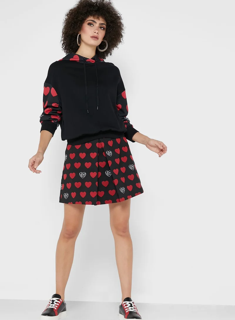 Love Moschino Logo Print Hoodie