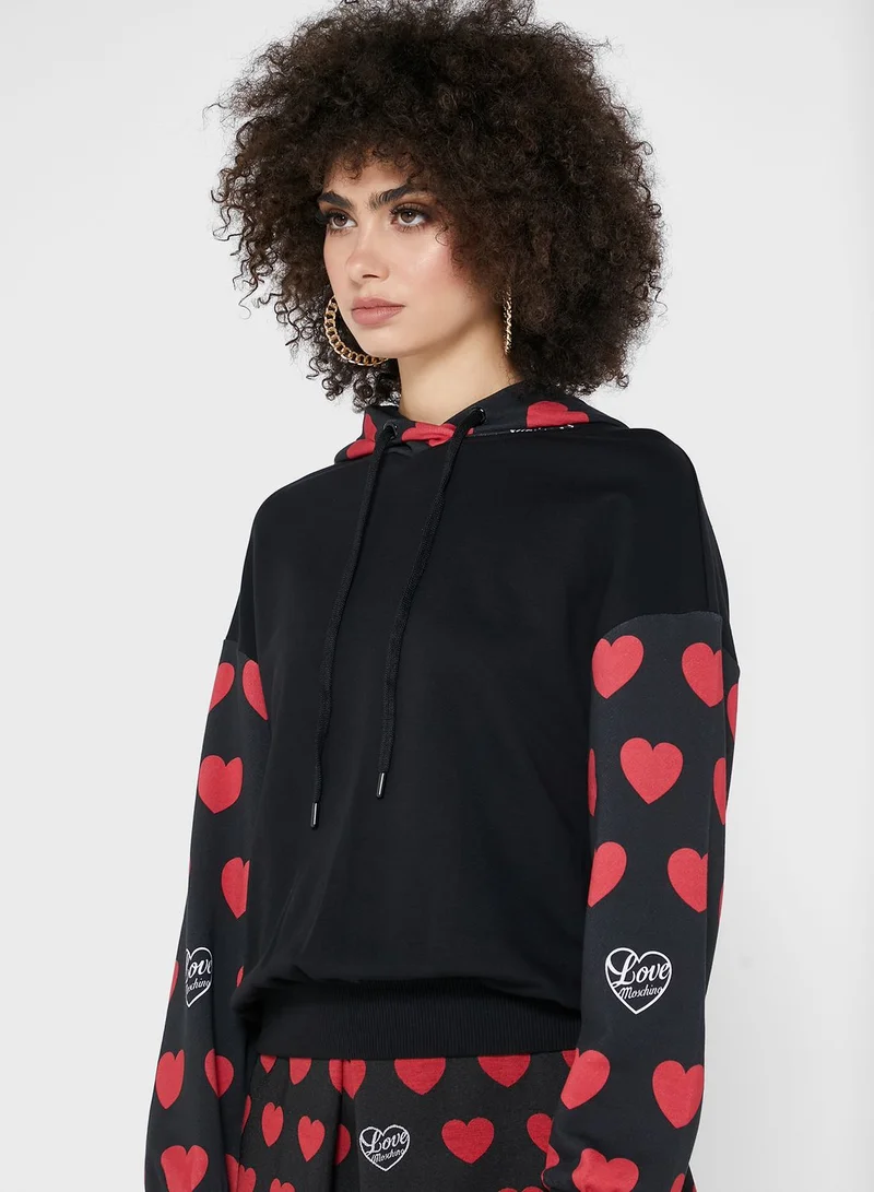 Love Moschino Logo Print Hoodie