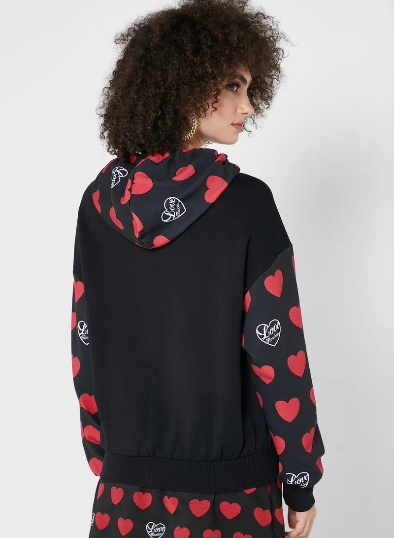 Love Moschino Logo Print Hoodie