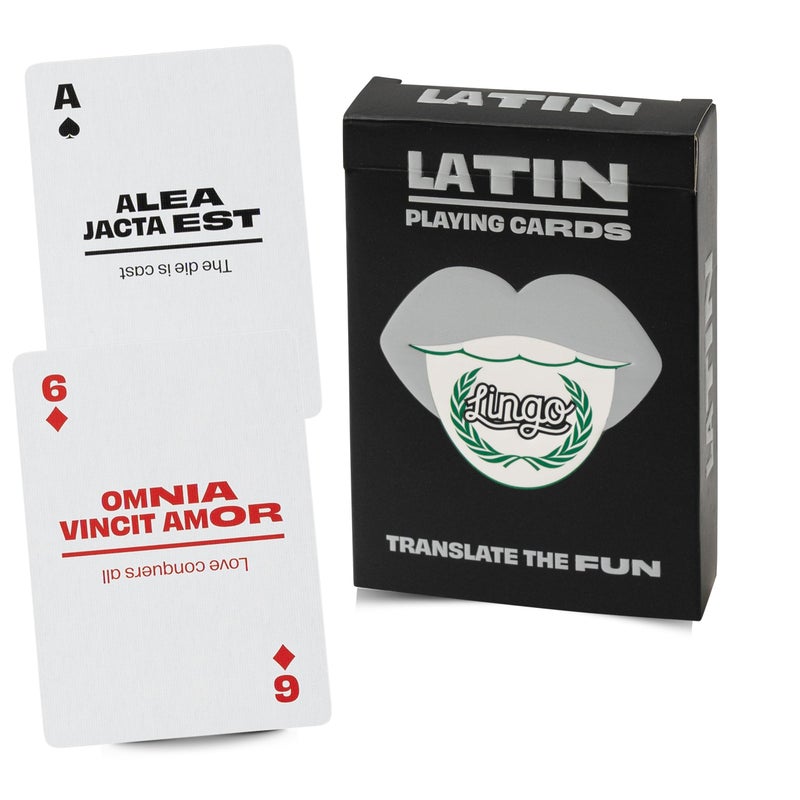 LINGO Latin Lingo Playing Cards Travel Flashcards Learn Latin Vocabulary in A Fun Easy Way 52 Essential Translations - Image 3