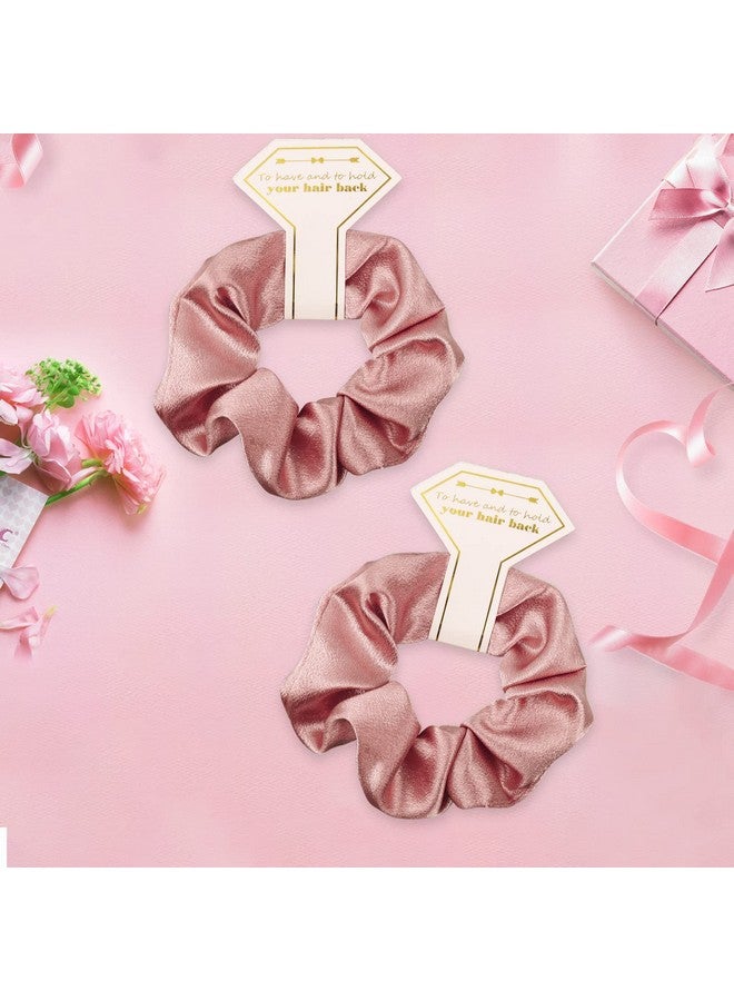 Hasoar Satin Bridesmaid Scrunchies 12 Pack Proposal Gifts Elastics Hair Ties Scrunchies Bachelorette Party Favors Satin Bridesmaid Gift For Bridal Wedding Parties (1 White & 11 Rose Gold) - Image 2