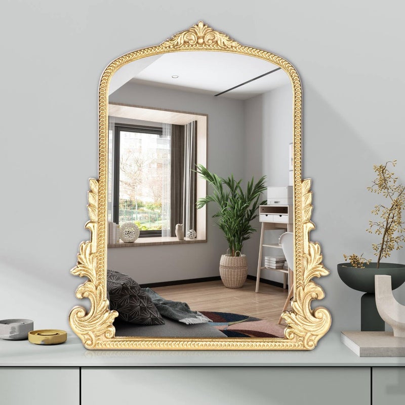 Willannals Vintage Small Arched Mirror, 17 * 12in Wall Mounted Vanity Mirror for Living Room, Bedroom, Bathroom, Entryway, Porch, Home and Dormitory, Versatile, Vintage Makeup Mirror - Image 1