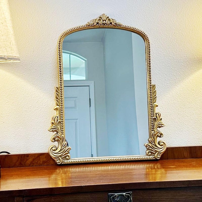 Willannals Vintage Small Arched Mirror, 17 * 12in Wall Mounted Vanity Mirror for Living Room, Bedroom, Bathroom, Entryway, Porch, Home and Dormitory, Versatile, Vintage Makeup Mirror - Image 2