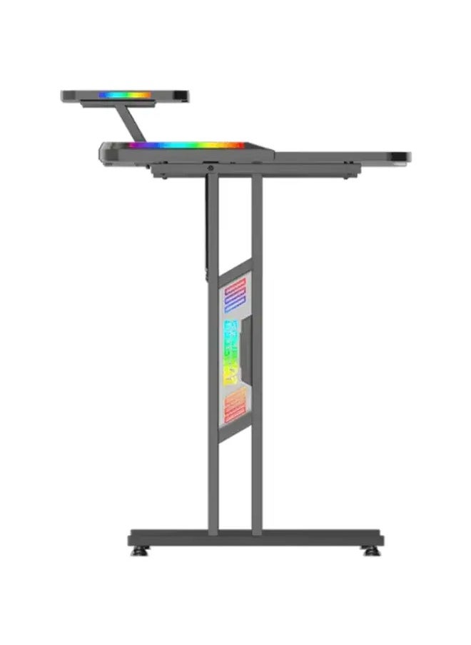TWISTED MINDS - Twisted Minds T-Shaped RGB Double Top Gaming Desk, 120x60x77.8 cm, PB Desktop with Carbon Fibre Cover, GD27-T-RGB - Image 1