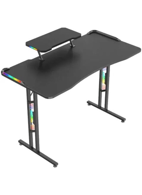 Twisted Minds T-Shaped RGB Double Top Gaming Desk, 120x60x77.8 cm, PB Desktop with Carbon Fibre Cover, GD27-T-RGB