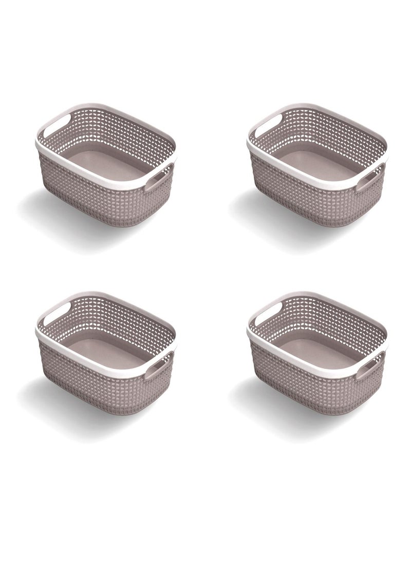 Alissa Small Storage Bin, Durable Storage Basket Cabinet Organizer, Pack of 4  - Image 1