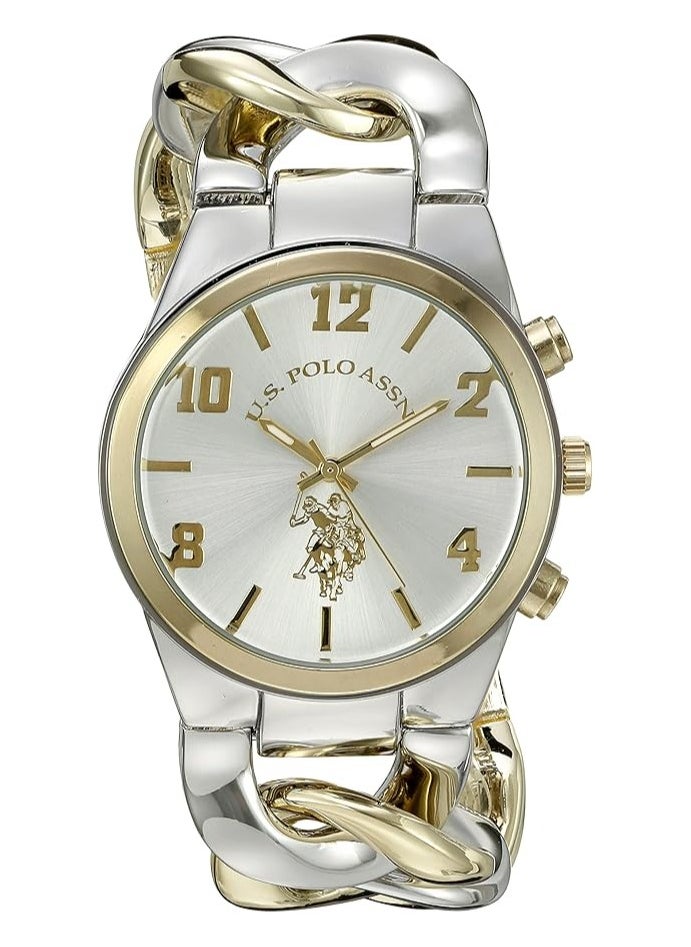U.S. Polo Assn. Women's Quartz Watch, Analog Display and Silver & gold Plated Strap USC40173  - Image 1