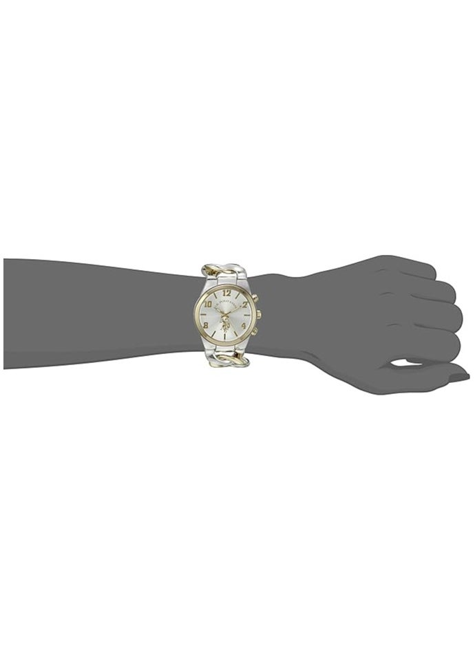 U.S. Polo Assn. Women's Quartz Watch, Analog Display and Silver & gold Plated Strap USC40173  - Image 5