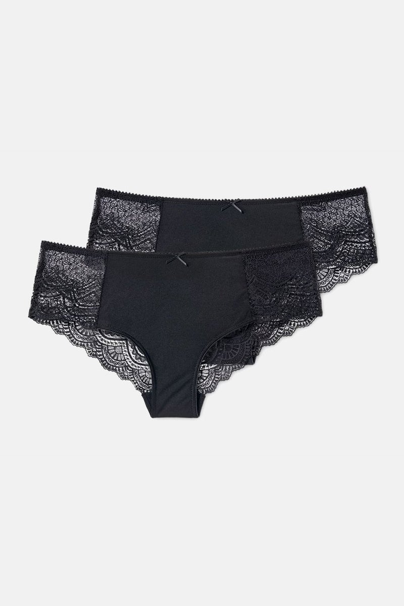 Tchibo Women 2 Pcs  Brazilian Panty Brief, Black  - Image 2