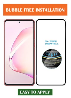 NAFCO For Samsung Galaxy Note 10 Lite - Full Glue Tempered Glass Screen Protector - Advanced Border-Less Full Edge to Edge ,Shatterproof , High Responsiveness , Higher Transparency , Quick to Install ,Anti-scratch and Bubble-free Screen Protector - Black  - Image 4