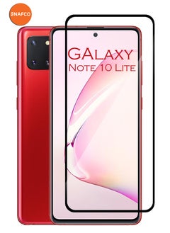 NAFCO For Samsung Galaxy Note 10 Lite - Full Glue Tempered Glass Screen Protector - Advanced Border-Less Full Edge to Edge ,Shatterproof , High Responsiveness , Higher Transparency , Quick to Install ,Anti-scratch and Bubble-free Screen Protector - Black  - Image 1