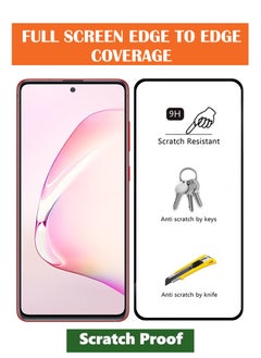 NAFCO For Samsung Galaxy Note 10 Lite - Full Glue Tempered Glass Screen Protector - Advanced Border-Less Full Edge to Edge ,Shatterproof , High Responsiveness , Higher Transparency , Quick to Install ,Anti-scratch and Bubble-free Screen Protector - Black  - Image 2