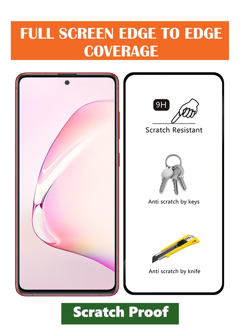 NAFCO - For Samsung Galaxy Note 10 Lite - Full Glue Tempered Glass Screen Protector - Advanced Border-Less Full Edge to Edge ,Shatterproof , High Responsiveness , Higher Transparency , Quick to Install ,Anti-scratch and Bubble-free Screen Protector - Black - Image 1