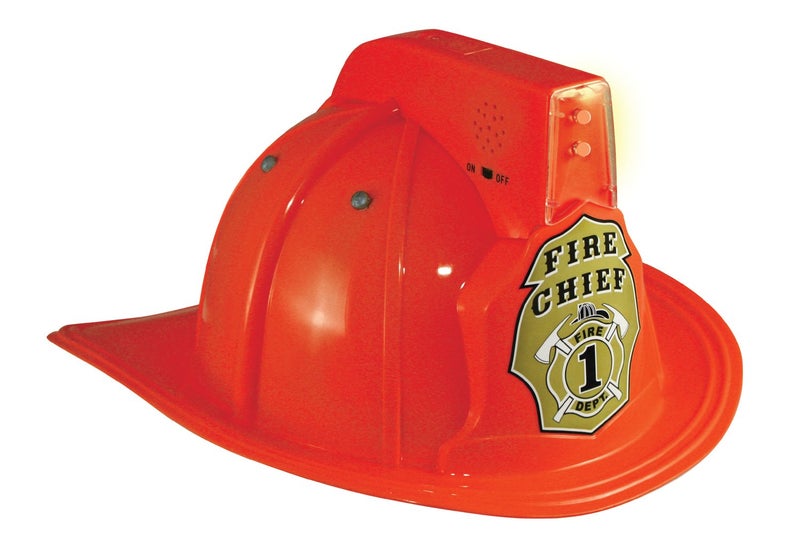 Aeromax Jr. Fire Fighter Red Helmet w/Lights & Siren Costume Hat Child - Image 1