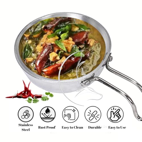THE COOK HOUSE - Stainless Steel Tadka Pan with Balance Design PVC Handle - Heavy Gauge Vagar/Baghar/Chounk Pan for Spice Seasoning, Frying, Roasting - Compatible with Gas (250 ML) - Image 5