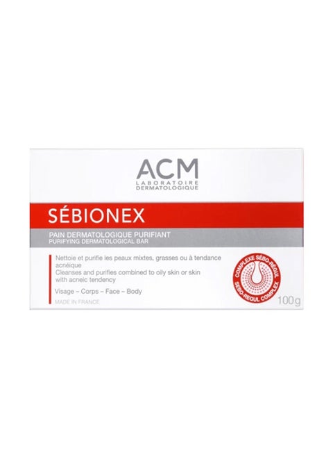 Sebionex Purifying Dermatological Bar, 100g – Cleansing Bar for Oily & Acne-Prone Skin