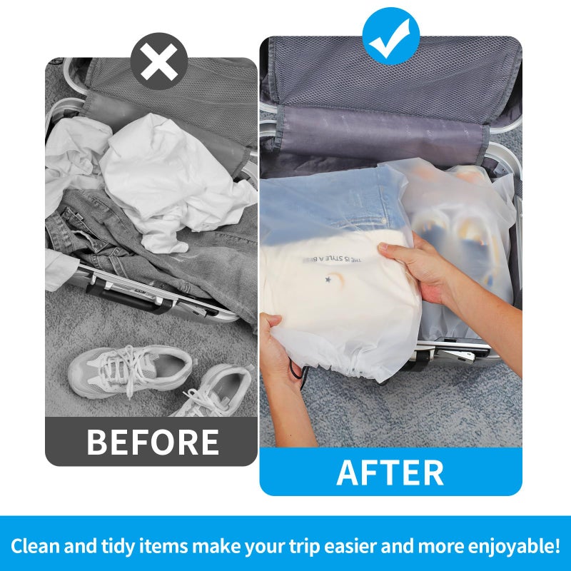 Coidea Clear Shoe Bags - 10 PCS, 15.7" x 11.8", Drawstring Travel Shoe Bags for Packing, Waterproof Dustproof Portable Shoe Storage for Men and Women - Image 4