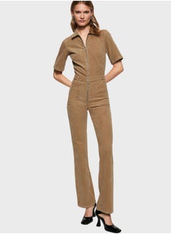 Polo Neck Zip Detail Jumpsuit