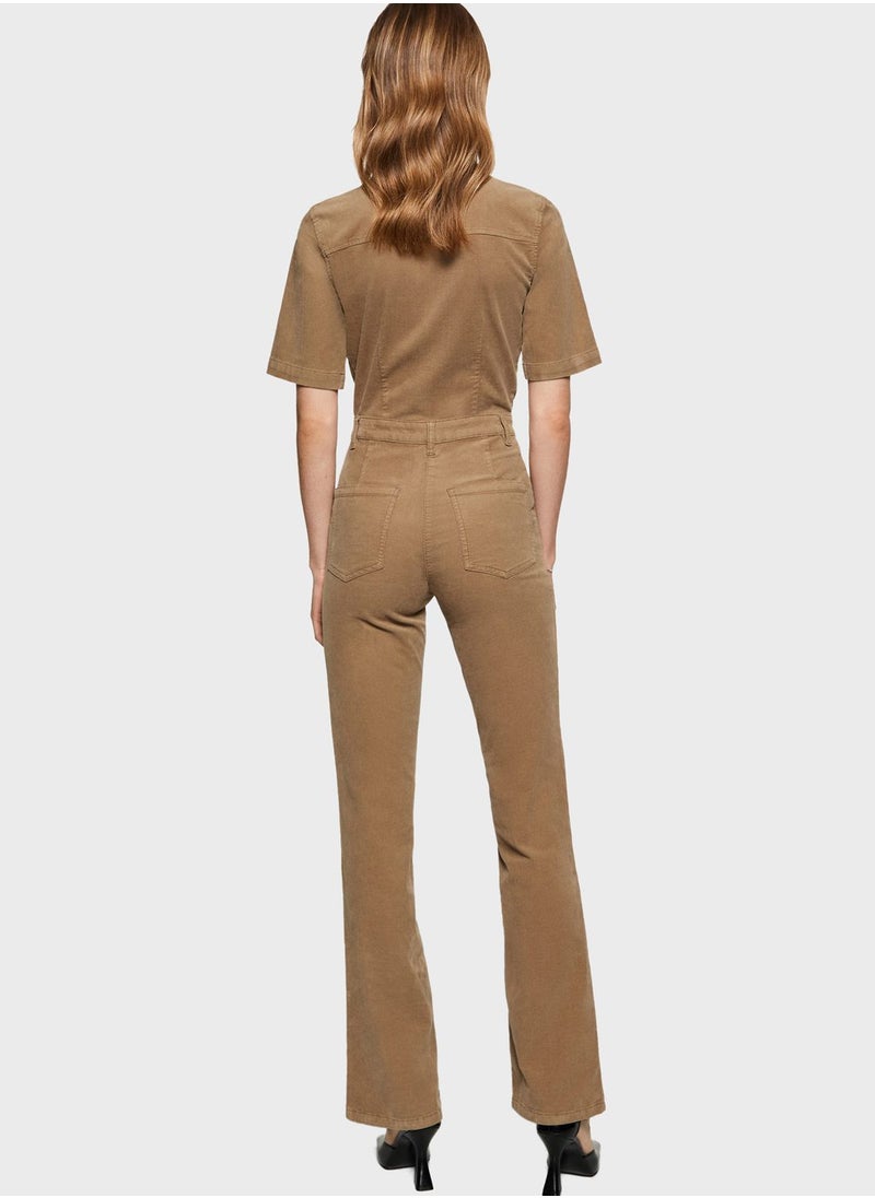 MANGO - Polo Neck Zip Detail Jumpsuit - Image 1
