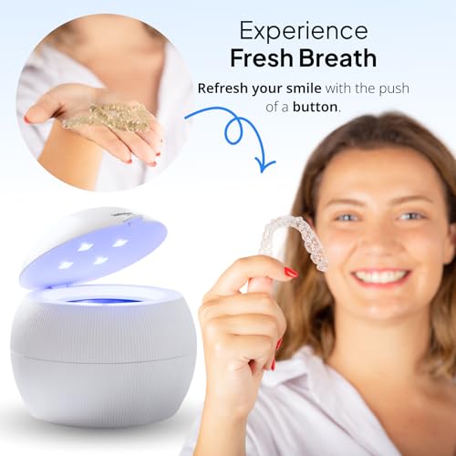 Swissklip Swissker by Swissklip ShinePod Ultrasonic Retainer Cleaner Machine Dental Pod Ultrasonic Cleaner for Dentures Aligners Mouth Guards Invisalign Cleaning UV Sterilization White - Image 5