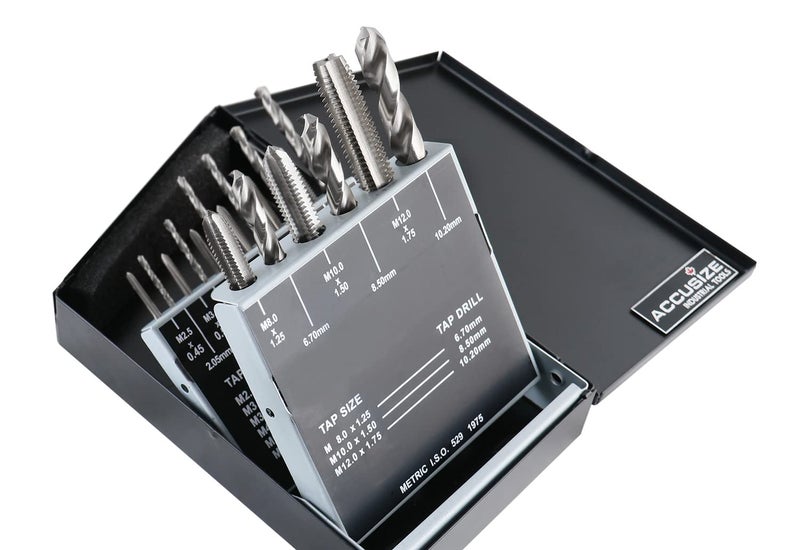 Accusize Industrial Tools Metric 18 Pc H.S.S. Tap and Drill Set, 0001-0052 - Image 2