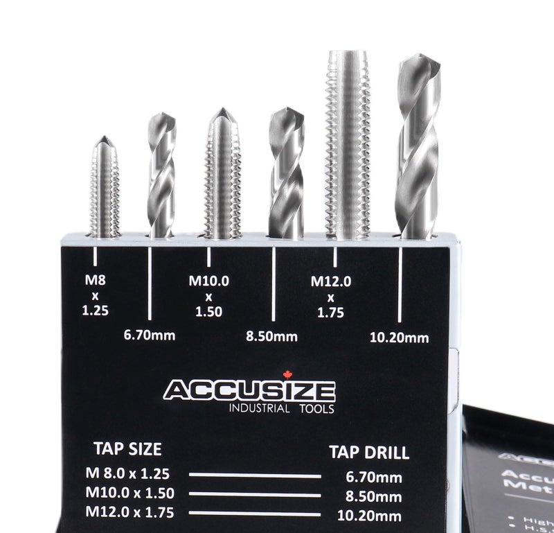Accusize Industrial Tools Metric 18 Pc H.S.S. Tap and Drill Set, 0001-0052 - Image 4