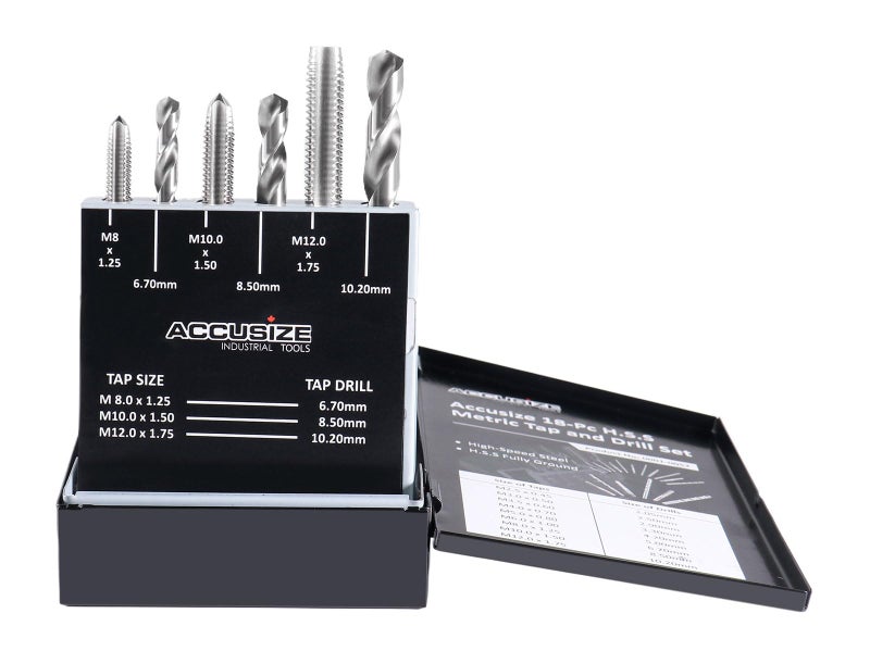 Accusize Industrial Tools Metric 18 Pc H.S.S. Tap and Drill Set, 0001-0052 - Image 3
