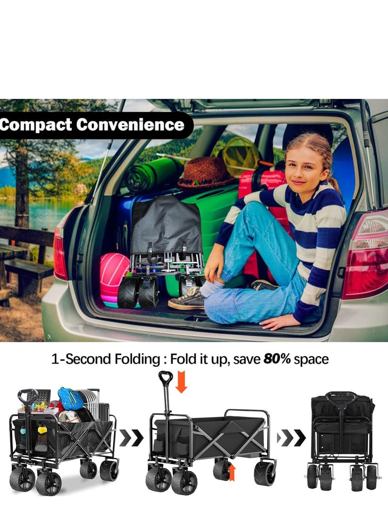 Piccasio - 150 kg  Large Trolley cart, Bearing Heavy Capacity Beach Garden Shopping Carts & Stroller Wagon, Utility Adjustable Handle Outdoor Camping with Heavy Wheels - Image 1