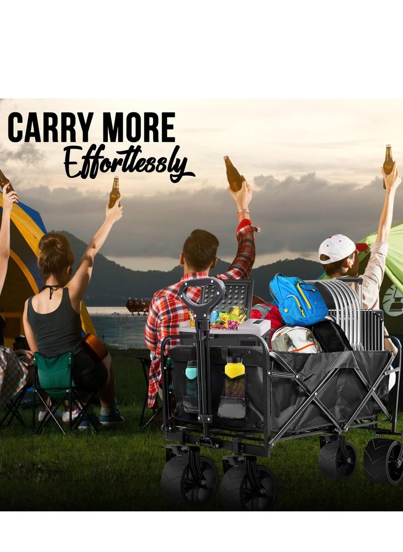 Piccasio - 150 kg  Large Trolley cart, Bearing Heavy Capacity Beach Garden Shopping Carts & Stroller Wagon, Utility Adjustable Handle Outdoor Camping with Heavy Wheels - Image 1