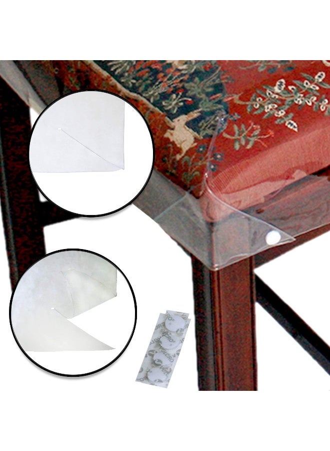 LAMINET New  Improved Deluxe HeavyDuty Waterproof Spill Resistant Removable CrystalClear Plastic Adjustable Patented Chair Seat Protector  Fits Chair Seats Up to 21 x 21  Set of 2 - Image 2