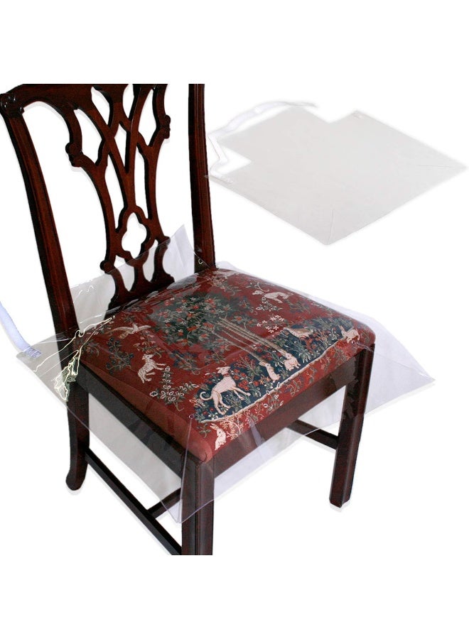 LAMINET New  Improved Deluxe HeavyDuty Waterproof Spill Resistant Removable CrystalClear Plastic Adjustable Patented Chair Seat Protector  Fits Chair Seats Up to 21 x 21  Set of 2 - Image 5