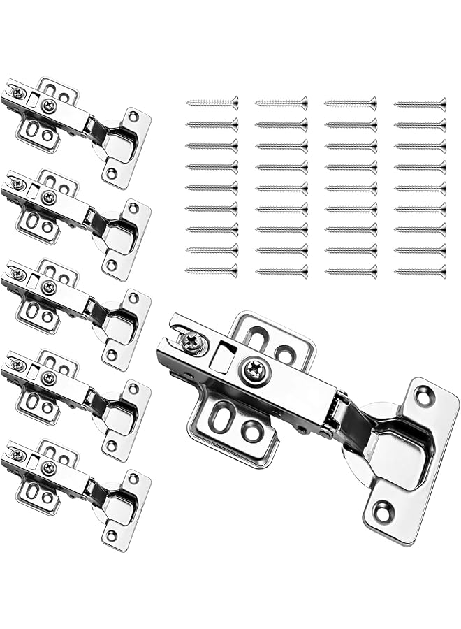 S-TOP Soft Close Concealed Hinges, 6-Pack 1.5mm Stainless Steel Cabinet Hardware for Kitchen, Wardrobe, Bookcase, Silver - Image 1