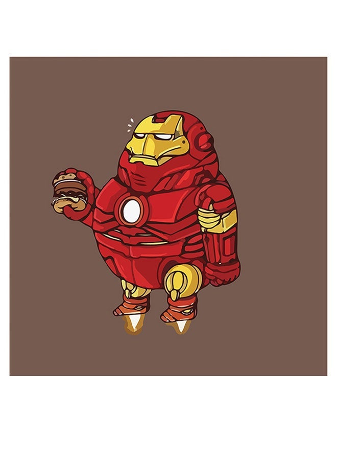 RYN Iron Man Printed Wall Art Brown/Red/Gold 30x30cm - Image 1