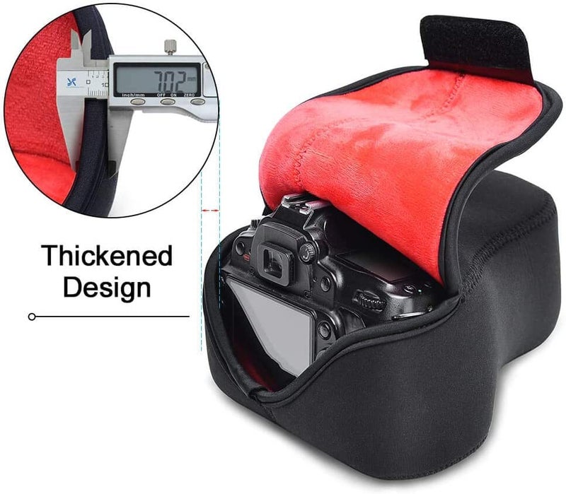 CADeN DSLR SLR Camera Sleeve Case with Neoprene Protection, Compatible for Nikon, Canon, Pentax, Sony and ect...(Medium Black) - Image 3