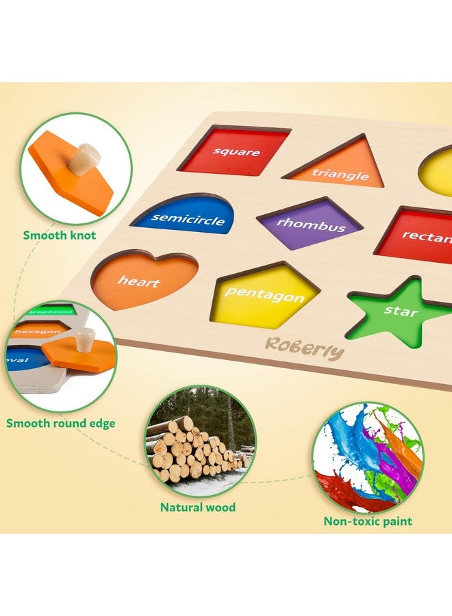 روبيرلي ألغاز خشبية على شكل أشكال للأطفال الصغار من عمر 1 إلى 3 سنوات، ألعاب مونتيسوري، ألغاز خشبية هندسية مطابقة الألوان للبنات والأولاد من سن 12 إلى 18 إلى 24 شهرًا، ألعاب تعليمية لمرحلة ما قبل المدرسة، هدايا عيد ميلاد للأطفال - Image 5