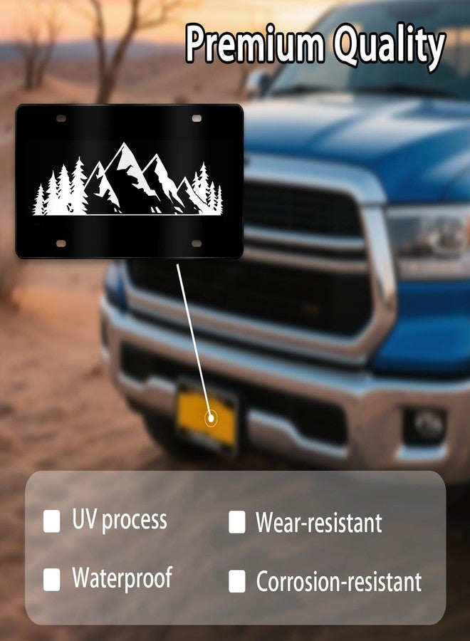 MCIAONE Mountain Themed License Plate Cover - 6x12 Inch Metal Car Decor Accessory - Novelty Front/Rear Plate Cover with 4 Holes, Personality Decors Car Accessories for Men Women - Image 4