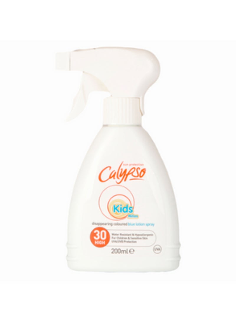 CALYPSO Kids Disappearing Coloured Blue Lotion Spray Spf30 200 ML - Image 3