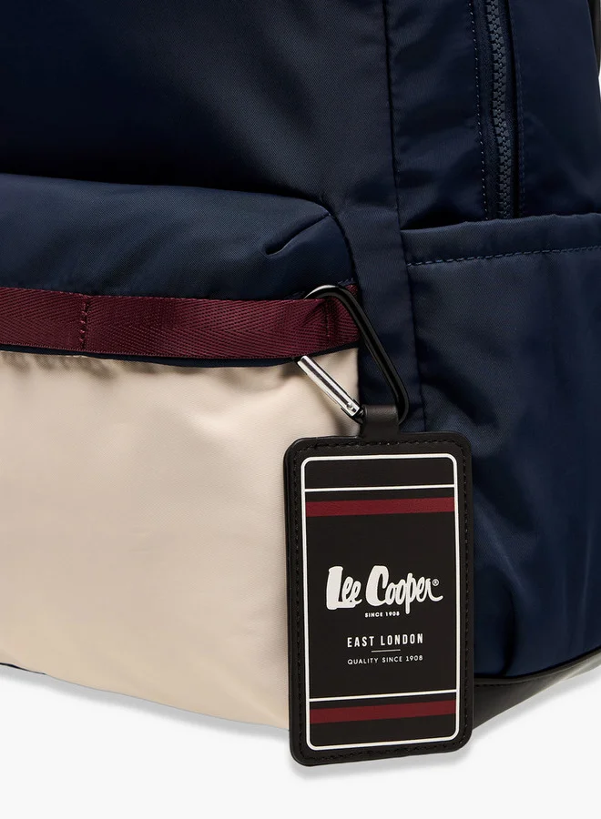 لي كوبر Colourblock Backpack with Adjustable Shoulder Straps and Zip Closure - 13x30x41 cm