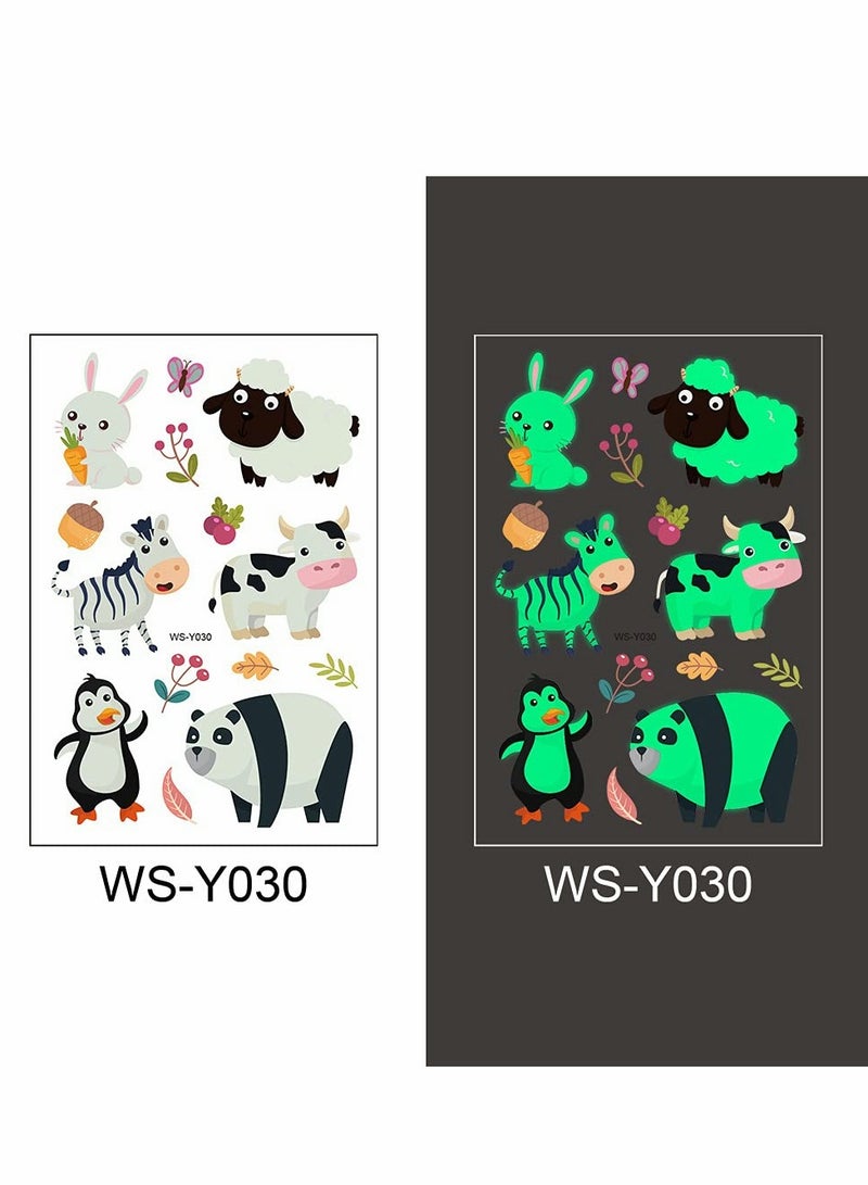 Excefore Glow Temporary Tattoos for Kids Waterproof Luminous Tattoo Sticker Glow Mixed Style Cartoon Tattoo Waterproof, Fake Tattoo Stickers Party Supplies Gifts for Boys and Girls, 10 Sheets (Animal) - Image 3