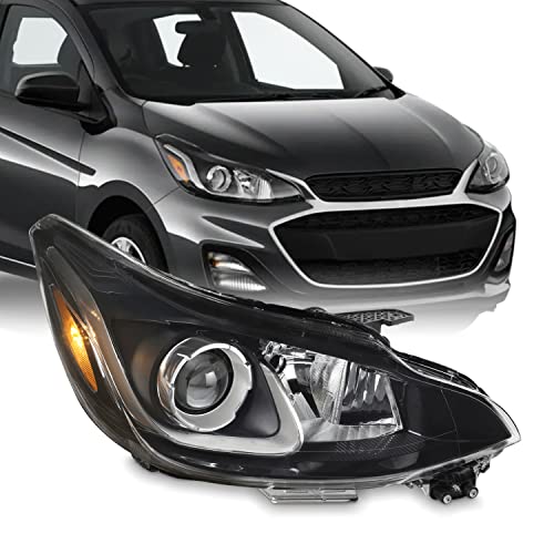 AKKON - Fit 2019 2020 2021 2022 Chevy Spark LS/LT [Halogen Type w/Bumper Parking Lamp] Black OE Projector Headlight - Passanger - Image 1