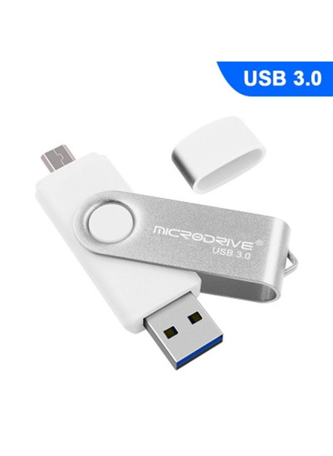BURAQ MicroDrive 16GB USB 3.0 Android Phone & Computer Dual-use Rotary Metal U Disk (White)  - Image 2